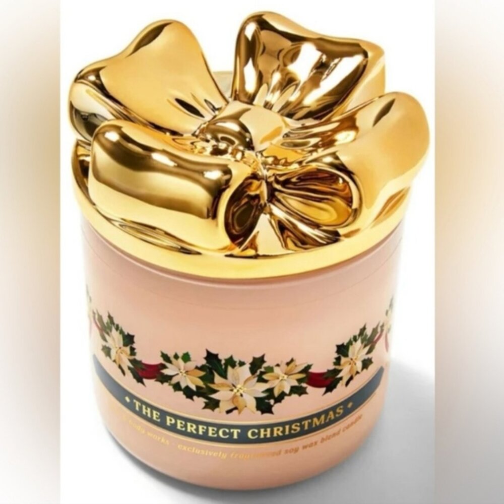 THE PERFECT CHRISTMAS 3 wick candle with Decorative Bow Lid